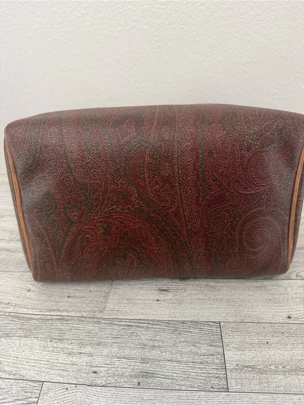 Etro Milano Classic Paisley Satchel with Tan Leather Handles